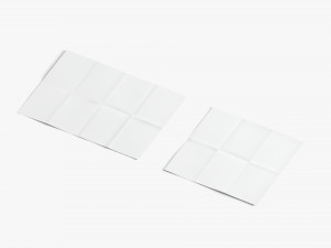 White Unfolded Booklets and Flyers - trifold flat map guide brochure 3D Model