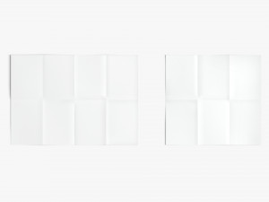 White Unfolded Booklets and Flyers - trifold flat map guide brochure 3D Model
