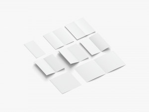8 White Booklets and Flyers - open bifold map guide brochure 3D Model