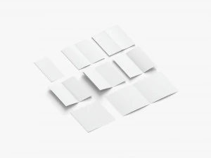 8 livretos e folhetos brancos - folheto com guia de mapa duplo aberto Modelo 3D