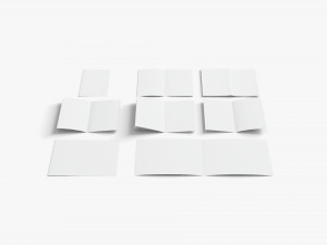 8 White Booklets and Flyers - open bifold map guide brochure 3D-Modell