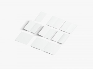 8 White Booklets and Flyers - open bifold map guide brochure 3D-Modell