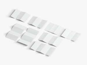 8 White Booklets and Flyers - bifold and trifold map guide brochure 3D 모델