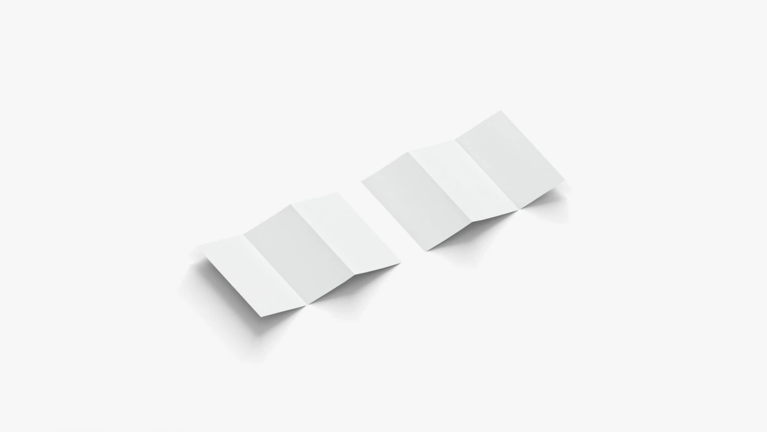 2 White Booklets and Flyers - bifold and trifold map guide brochure 3D Model .c4d .max .obj .3ds .fbx .stl .blend 