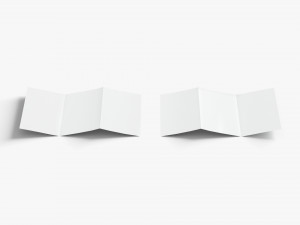2 White Booklets and Flyers - bifold and trifold map guide brochure 3D Model
