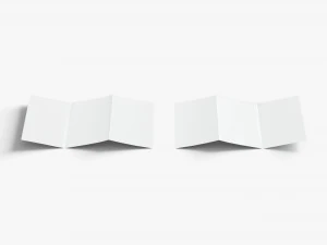2 White Booklets and Flyers - bifold and trifold map guide brochure 3D Model