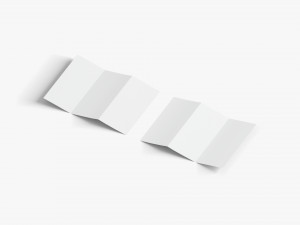 2 White Booklets and Flyers - bifold and trifold map guide brochure 3D Model
