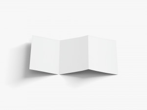 2 White Booklets and Flyers - bifold and trifold map guide brochure 3D Model