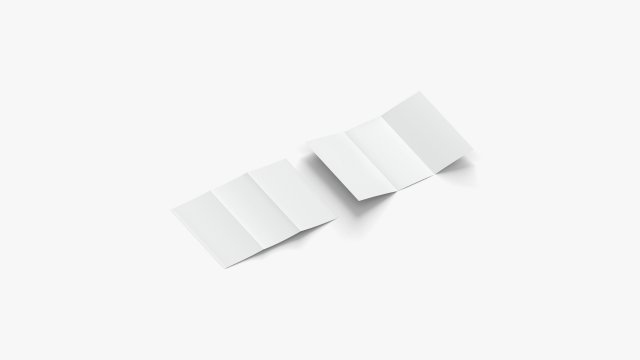 2 White Unfolded Booklets and Flyers - flat bifold map leaflet brochure Modèle 3D .c4d .max .obj .3ds .fbx .stl .blend 