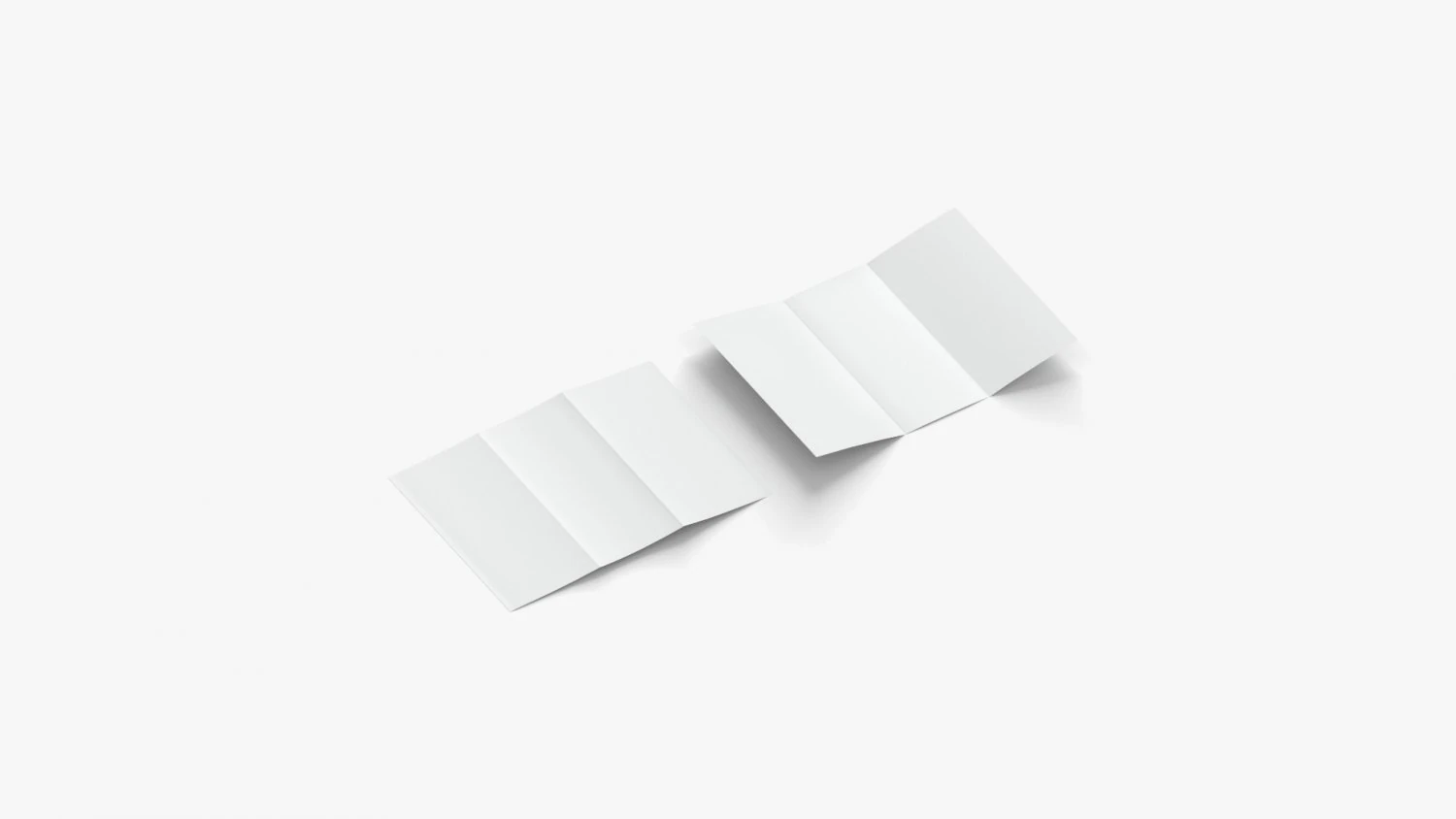 2 White Unfolded Booklets and Flyers - flat bifold map leaflet brochure 3D Model .c4d .max .obj .3ds .fbx .stl .blend