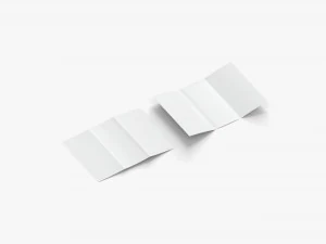 2 livretos e folhetos brancos desdobrados - folheto de folheto com mapa plano e duplo Modelo 3D