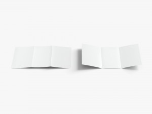2 White Unfolded Booklets and Flyers - flat bifold map leaflet brochure Modèle 3D