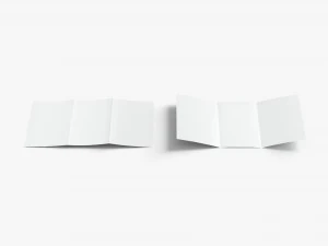 2 White Unfolded Booklets and Flyers - flat bifold map leaflet brochure 3D Model