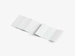 2 White Unfolded Booklets and Flyers - flat bifold map leaflet brochure 3D Model