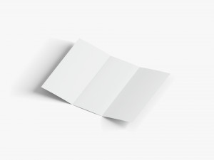 2 White Unfolded Booklets and Flyers - flat bifold map leaflet brochure Modèle 3D