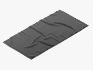 White Bath Towel Set - flat and crumpled beach pool towels 3D Model