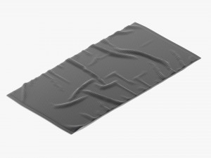 White Bath Towel Set - flat and crumpled beach pool towels 3D Model