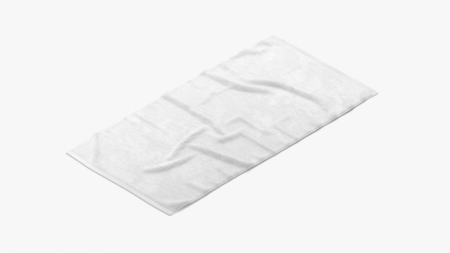 White Bath Towel - Flat Crumpled Beach Pool Jack-Towel 3D Модель.