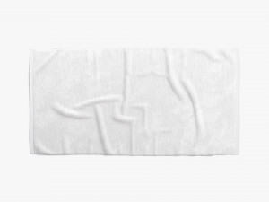 White Bath Towel - flat crumpled beach pool jack-towel Modello 3D