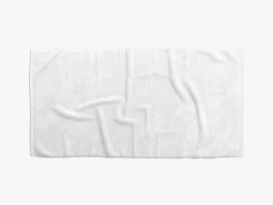 Toalha de banho branca - toalha plana amassada para piscina de praia Modelo 3D