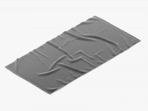 Toalha de banho branca - toalha plana amassada para piscina de praia Modelo 3D
