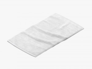White Small Bath Towel Set - flat and crumpled shower beach towels Model 3D