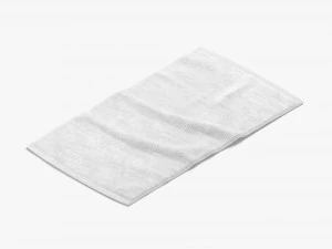 White Small Bath Towel Set - flat and crumpled shower beach towels 3D Model