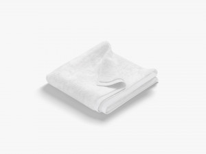 White Folded Bath Towel - terry shower beach towel 3D Model