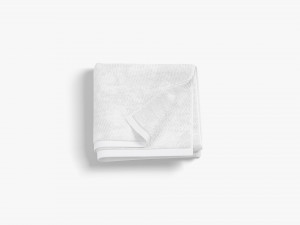 White Folded Bath Towel - terry shower beach towel 3D Model