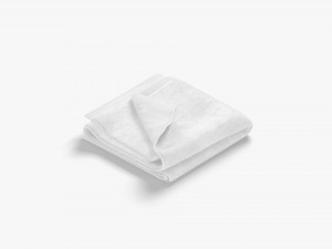 White Folded Bath Towel - terry shower beach towel 3D Model