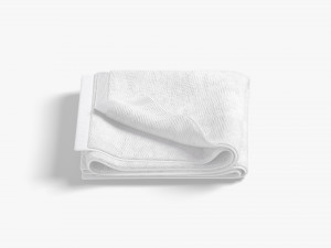 White Folded Bath Towel - terry shower beach towel 3D Model