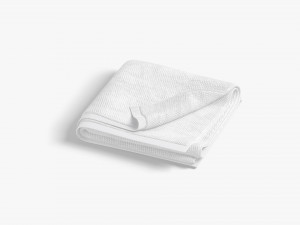 White Folded Bath Towel - terry shower beach towel 3D Model