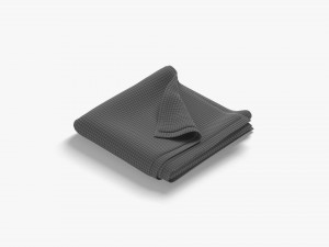 White Folded Bath Towel - terry shower beach towel 3D Model