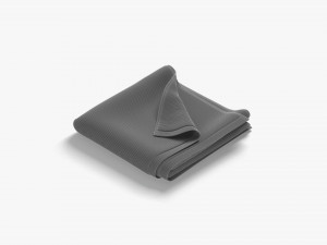 White Folded Bath Towel - terry shower beach towel 3D Model