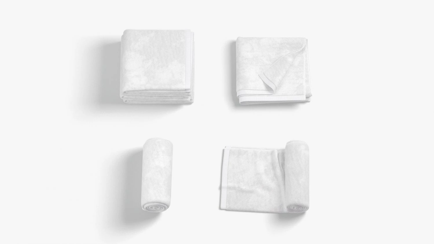 White Folded and Rolled Bath Towel - absorb beach towels 3D Model .c4d .max .obj .3ds .fbx .stl .blend 