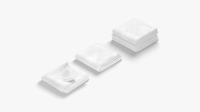 White Bath Towel stack - hotel spa wiper Model 3D .c4d .max .obj .3ds .fbx .stl .blend 