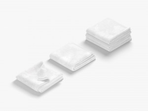 White Bath Towel stack - hotel spa wiper 3D Model