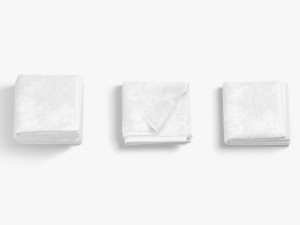 White Bath Towel stack - hotel spa wiper Model 3D
