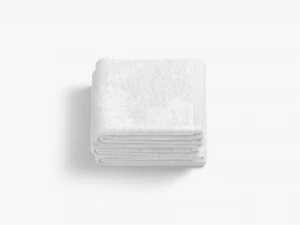 White Bath Towel stack - hotel spa wiper 3D Model