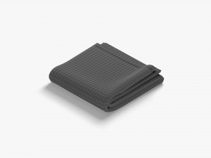 White Bath Towel stack - hotel spa wiper Model 3D