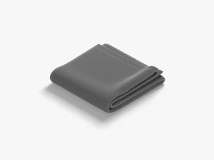 White Bath Towel stack - hotel spa wiper 3D Model