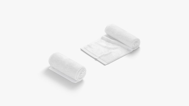 White Rolled Open Towel - bath sheet hotel gym 3D 模型 .c4d .max .obj .3ds .fbx .stl .blend 