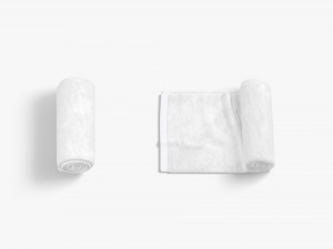 White Rolled Open Towel - bath sheet hotel gym 3D 模型