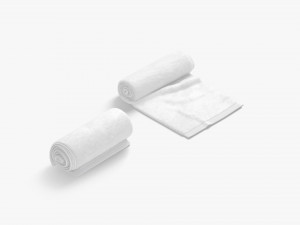 White Rolled Open Towel - bath sheet hotel gym 3D 模型