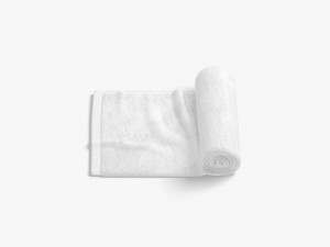 White Rolled Open Towel - bath sheet hotel gym 3D 模型