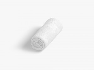 White Rolled Open Towel - bath sheet hotel gym 3D 模型