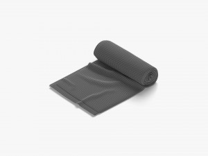 White Rolled Open Towel - bath sheet hotel gym 3D 模型