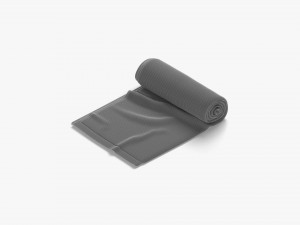 White Rolled Open Towel - bath sheet hotel gym 3D 模型