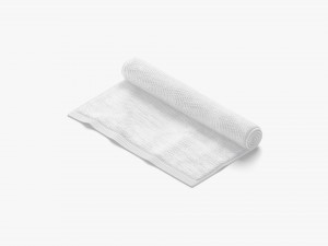 White Flat and Rolled Big Towel - bath shower fiber towels Model 3D