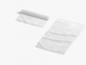 White Flat and Rolled Big Towel - bath shower fiber towels Model 3D